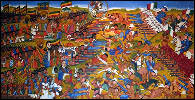 [em] Battle of Adwa [/em], painting by Belachew Yimer