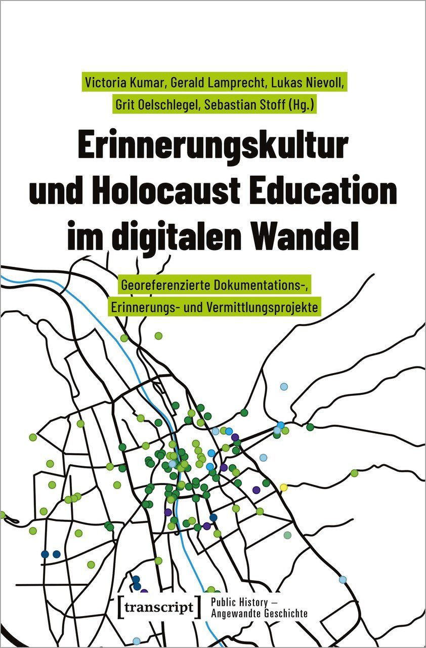 Ein Buchcover im Hochformat mit dem Titel, Autor_innen-Angaben und dem Verlagsnamen. Auf dem Cover ist eine stilisierte Stadtkarte mit farbigen Punkten zu sehen.