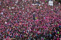 View of the Women's March from the roof of the Voice of America Building, January 21, 2017 [br] © Voice of America