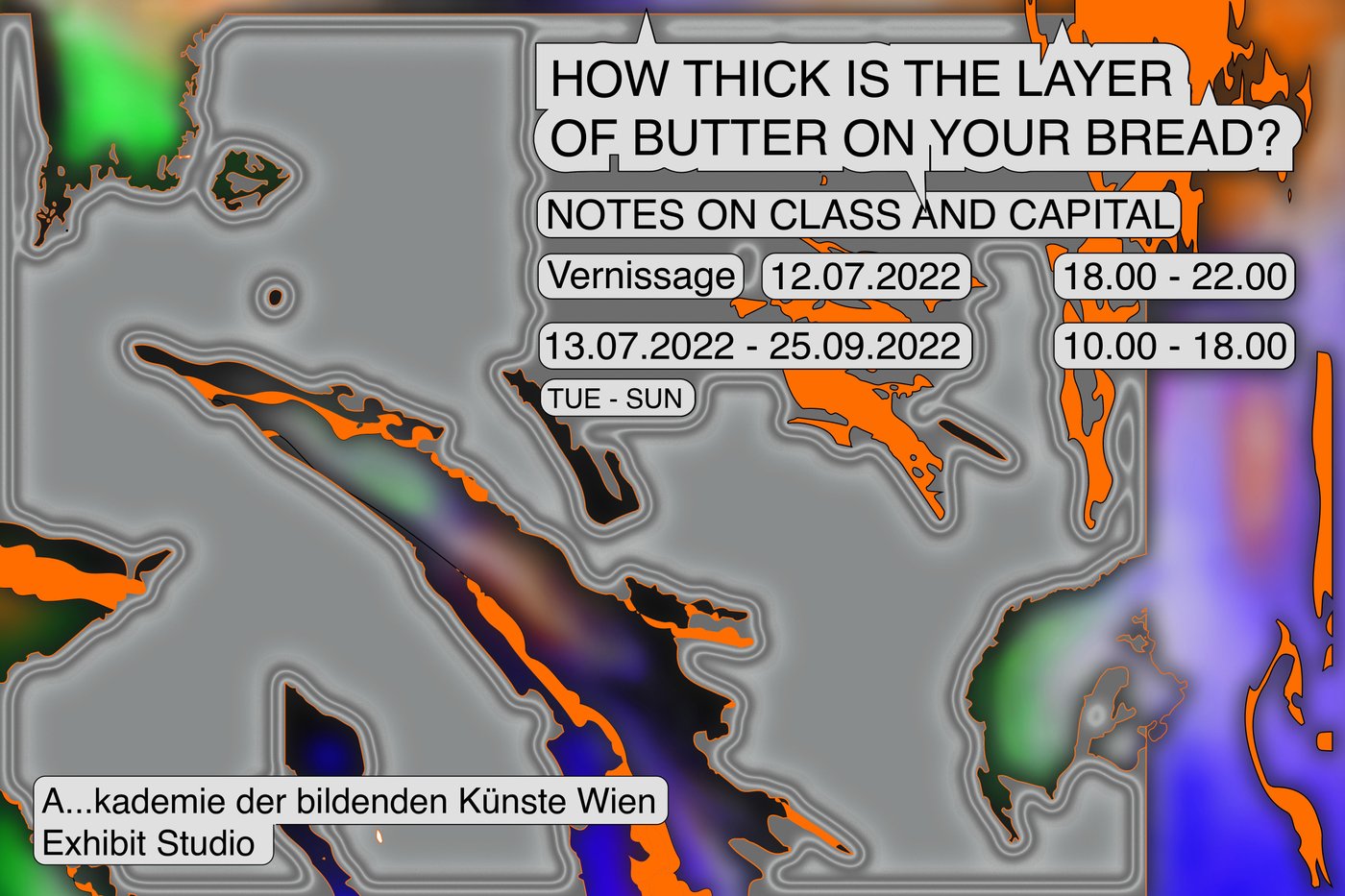 How thick is the layer of butter on your bread? Notes on class and capital, Exhibit Studio, 13.7.–25.9.2022