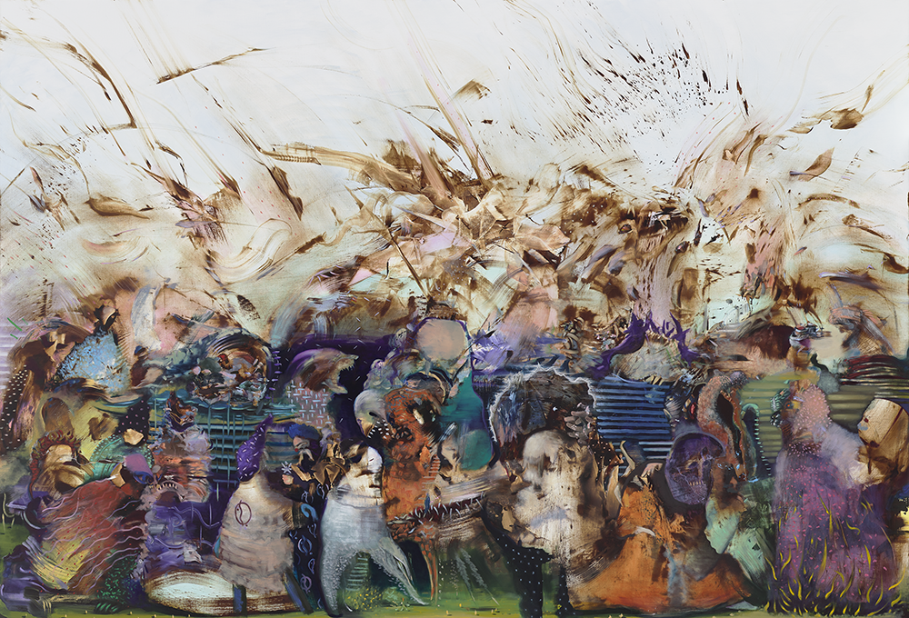 [em] We Work in Shadows [/em], 2017, Öl auf Leinwand, Privatsammlung/Sperone Westwater Gallery, New York [br] © Ali Banisadr und Sperone Westwater Gallery, New York, Foto: Jeffrey Sturges