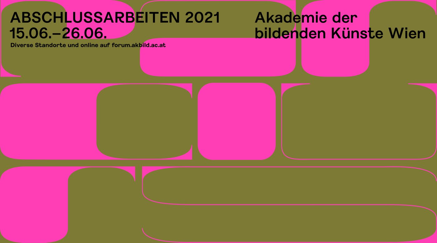 Die diesjährige Ausstellung der Abschlussarbeiten der Akademie der  bildenden Künste Wien zieht sich als Parcours durch die Stadt und  präsentiert an vier Standorten der Kunstuniversität rund 90  Abschlussarbeiten unterschiedlichster Studienrichtungen und Fachbereiche  des Instituts für bildende Kunst, des Instituts für Kunst und  Architektur sowie des Instituts für das künstlerische Lehramt.