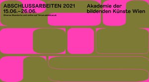 Die diesjährige Ausstellung der Abschlussarbeiten der Akademie der  bildenden Künste Wien zieht sich als Parcours durch die Stadt und  präsentiert an vier Standorten der Kunstuniversität rund 90  Abschlussarbeiten unterschiedlichster Studienrichtungen und Fachbereiche  des Instituts für bildende Kunst, des Instituts für Kunst und  Architektur sowie des Instituts für das künstlerische Lehramt.