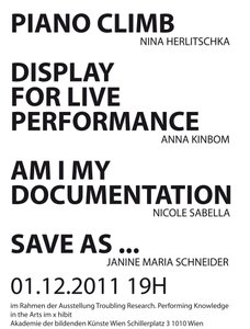 Performances von von Nina Herlitschka, Anna Kinbom, Nicole Sabella und Janine Maria Schneider.
