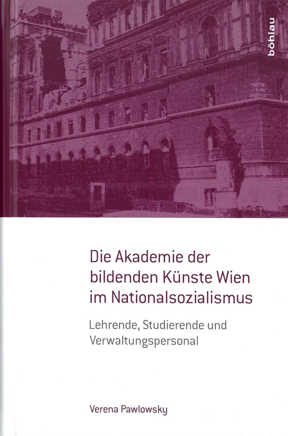 Präsentation von Publikation und Datenbank:
 
 Die Akademie der bildenden Künste Wien im Nationalsozialismus
 
 Lehrende, Studierende und Verwaltungspersonal
 
 Kontexte. Veröffentlichungen der Akademie der bildenden Künste Wien Band 1
 
 Böhlau Verlag 2015