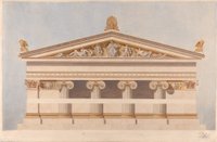 Theophil von Hansen, [em]Athens, Academy of Sciences, Elevation Drawing of a Corner of the Main Façade[/em], c. 1859, Graphic Collection of the Academy of Fine Arts Vienna