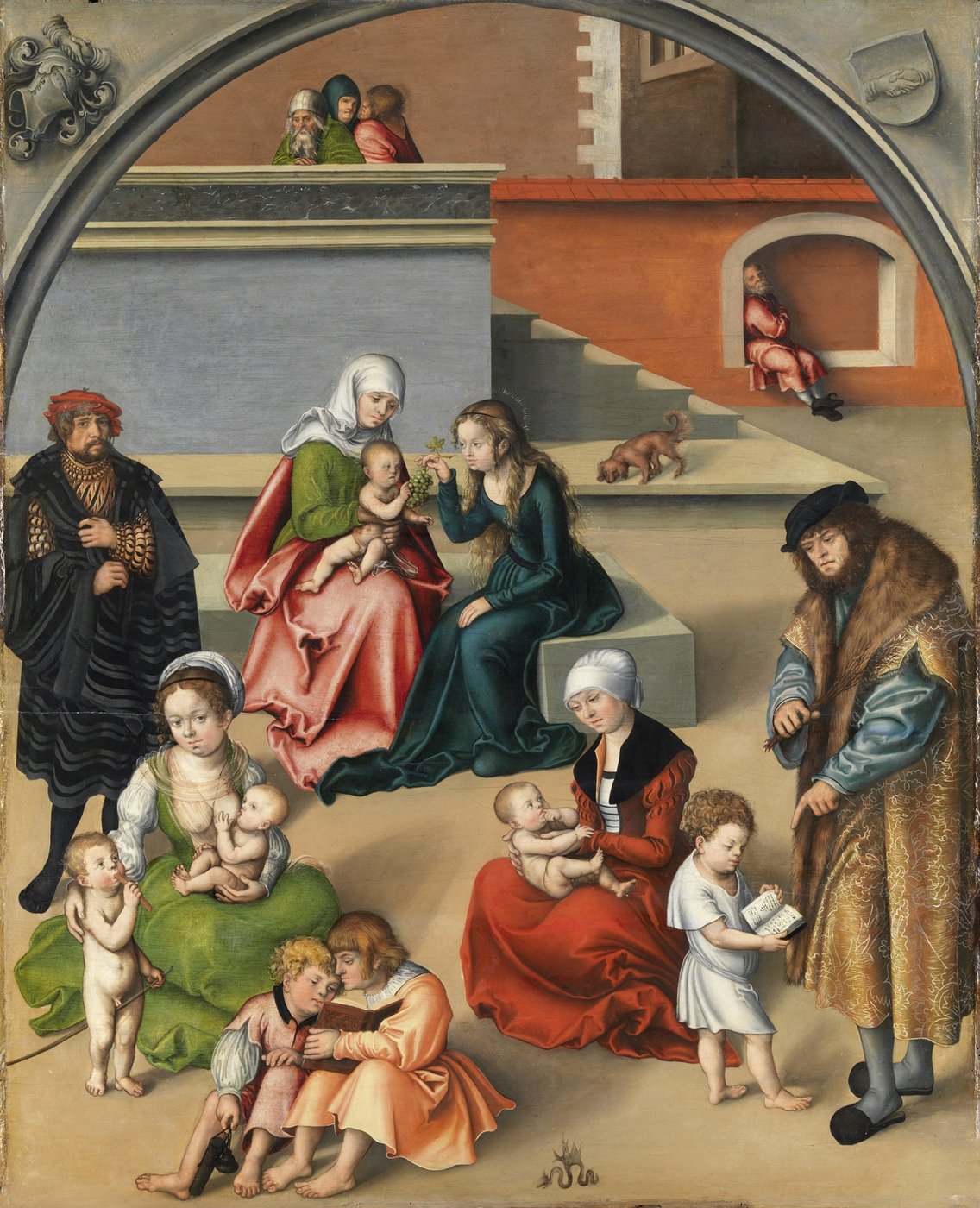 a painting with a group of people