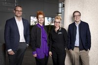 From left to right: René Knapp, Member of the Management Board for Human Resources, Brand and Sustainability at UNIQA Insurance Group AG Ingeborg Erhart, Vice Rector for Art and Teaching, Academy of Fine Arts Vienna Theresa Hochhauser, Art Insurance UNIQA Johan F. Hartle, Rector, Academy of Fine Arts Vienna